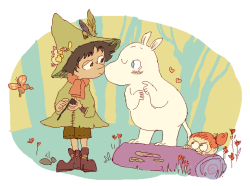 nhaingen: moomin lovs snorkmaiden but he definitely has a crush on snufkin…. honestly how can u not have a crush on snufkin tho