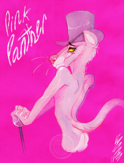 vyrr0n: scene redraw of the intro animation from the pink panther movie