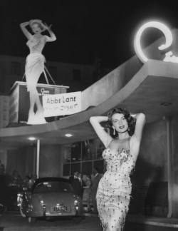 Abbe Lane at Ciro’s nightclub, West Hollywood, 1954