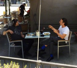 darylsdoll:  ennoia3:  Norman and Andrew having lunch together in L.A. today. From Corbis. Who apparently thinks Andrew Lincoln is “a friend” and not the second half of Leedus or Rickyl. These are kind of the best thing ever. EVER.  HES WEARING A