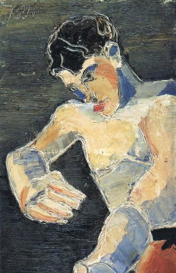 thunderstruck9:  Helmut Kolle (German, 1899–1931), Selbstbildnis (Junger Boxer) [Self-portrait {Young boxer)], 1925. Oil on canvas, 81 x 45 cm. 