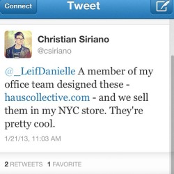 He tweeted me! I legit fangirled all over the place! #fangirl #christian #siriano #lovehim #ah #fashion