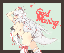 fuckyeahwolfgirls:Momiji Good Morning and Happy Cutesday