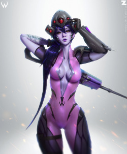zeronis-art:   Tribute Art of Overwatch. Huge fan of the character designs of the game.  Of course I wanted to make one of Widowmaker. So here’s my personal  take on her. This won’t be for Patreon nor NSFW. non of that. Simply for  me and the fans.