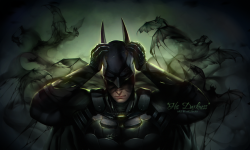 youngjusticer:  One of the greatest things about Batman is his own darkness. He fights  with it every time he puts on this mask. And also when he takes it off. He is afraid of himself sometimes. Yet he continues his crusade again and again. And  again.