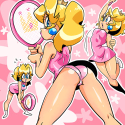 grimphantom2: dconthedancefloor: Tennis Peach, right handed Link and cat Peach Finally some Peach booty!  &lt;3 //u//&lt;3