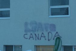 allthecanadianpolitics:  ‘Leave Canada’ spray-painted on Sikh temple in south Edmonton  A south Edmonton gurdwara — or Sikh place of worship — was vandalized with phrases like ‘Leave Canada’ and a profane, racist comment. “Today we discovered