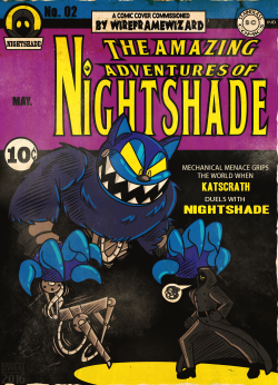  This was commissioned by someone on deviantART called Wireframewizard, and he wanted me to depict his characters, Nightshade and Katscratch, on a vintage comic book cover.  