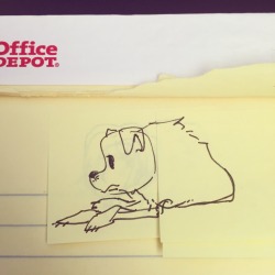 Drew my pup on a post-it. (Shout out to Office Depot, I guess&hellip;)