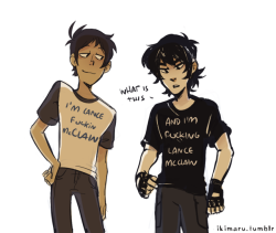 Lance probably had those shirts madebased on this ask! lmao