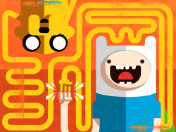 popgeometry:  4. Finn &amp; Jake Saturday means a double feature! Two characters instead of one. Prints: pizzatimesthree.com 