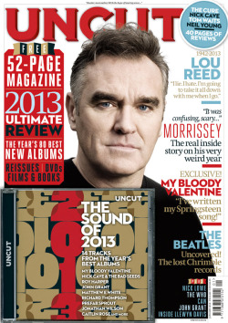 intlplayboy:  Morrissey on the cover of the January 2014 issue of Uncut Magazine on sale in the UK on Nov 28.  Morrissey’s friends and bandmates chart the singer’s turbulent year in the new Uncut, taking in illness, hospital stays, meat-free arenas
