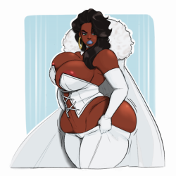 carmessi: erismanor:    Bellarosa’s (trying to) cosplay as the White queen  Yet another request by @carmessi I colored myself. Weird how superhero clothes always seem to fit.   Nice colores  ;9