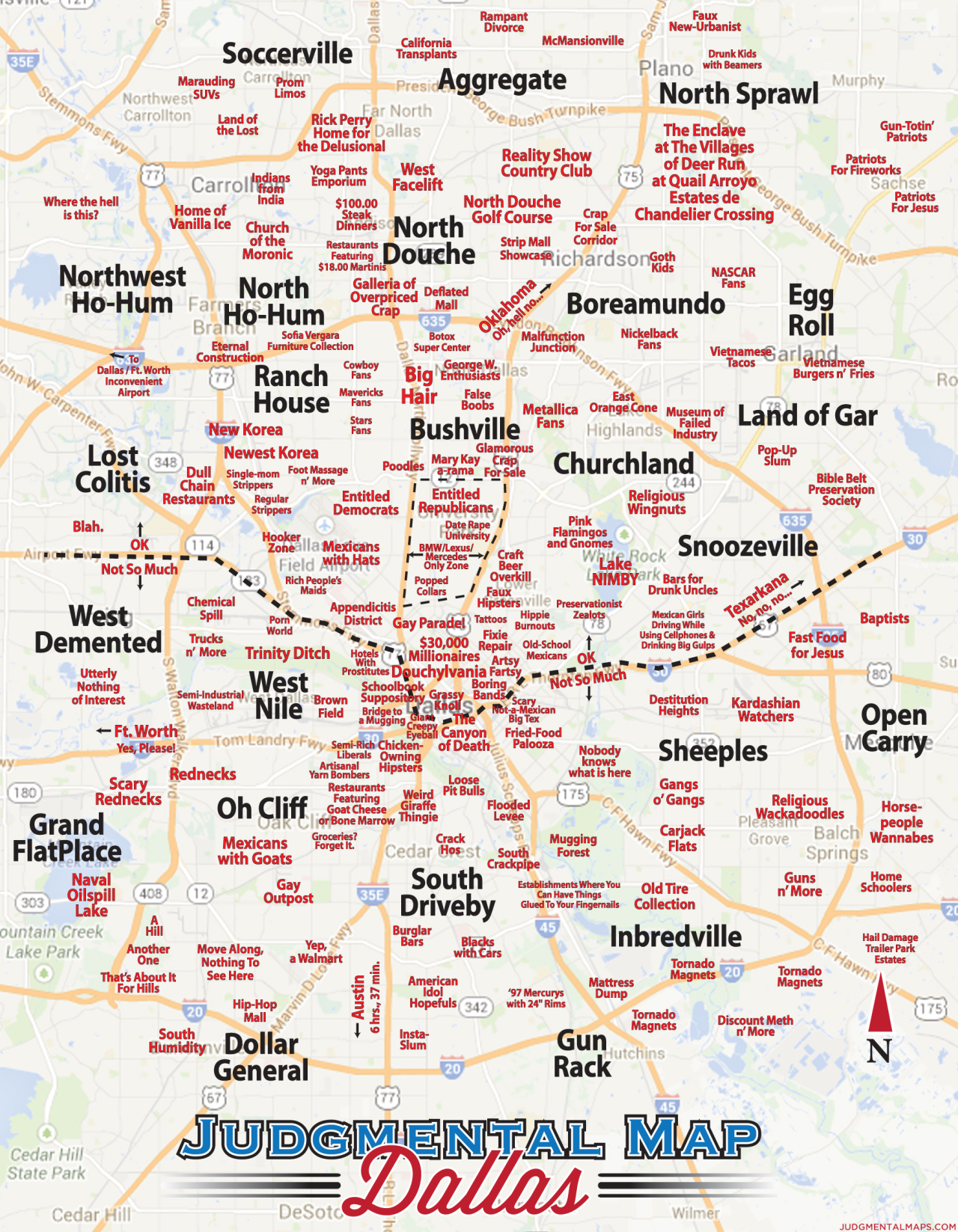 Judgmental Map Of Dallas D Magazine