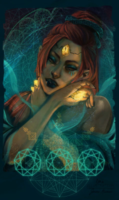 ora-illustration:  Who doesn’t want to be a spiritual Gerudo jewel witch? Was about time for some new stuff. And Rahiq baby T_T 