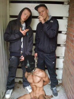 fagslave2chavsfitlads:  Chav Fag Masters  A new era dawns,..where owning,using &amp; abusing a pathetic fag slave ,is the new alpha chav status symbol. No more need for Staffies when these Chav Masters got a new dog to train.. 
