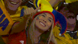 abder-dinozzo:  Colombian Girl during the world cup game : Colombia-Urugay 