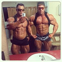 muscles-and-ink:  Dana Baker &amp; Johnny Doull  Swolfie! 