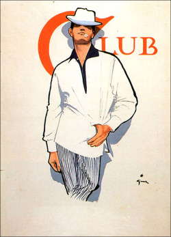 buzz-o-graph:Illustration by René Gruau for Club Men’s Wear, 1970s