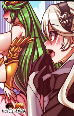 jadenkaiba:   “Would you like the honor of cleansing a Goddess~!”Commission for RangeUnlimited of Deviantart Palutena giving the girls the greatest of pleasures and now its Corrin/Kamui’s turn to pleasure the Goddess.    FULL VERSION AT THE USUAL