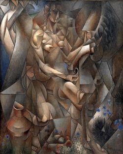 lyghtmylife:  Jean Metzinger  [French Cubist Painter, 1883-1956] Woman with a Horse (La Femme au Cheval), 1911-1912 Oil on canvas 162 x 130 cm Statens Museum for Kunst, National Gallery of Denmark, Copenhagen, Denmark 