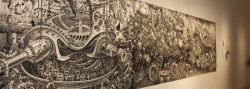 opticallyaddicted:  Samuel Gomez Draws a 90-Square-Foot MasterpieceBorn in Santo Domingo, Dominican Republic, Samuel Gomez is an artist and designer living and working in New York City. Gomez’s style embodies a ‘hybrid surreal-steampunk’ aesthetic