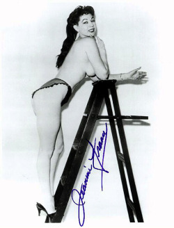 Jeanine France     aka.&ldquo;The Eiffel Tower&rdquo;  and/or  &ldquo;The Eiffel Eyefull&rdquo;.. An autographed print made from a 50’s-era promo photo..