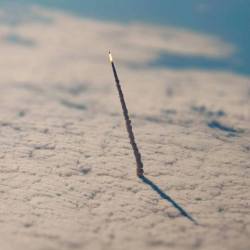 sixpenceee:  This is a tilt-shifted photo of the space shuttle Endeavor.