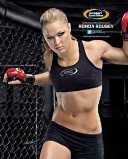 realanimetraining:  If you don’t already know her, let me introduce you to Rhonda Rousey, the first woman UFC champion!