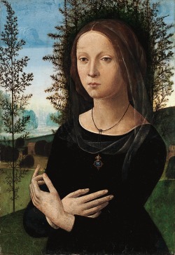 Lorenzo di Credi (Firenze 1456/60 - 1537); Ritratto di giovinetta (portrait of a young woman), ca 1490-1500; oil on wood, 40 x 58,7 cm; Metropolitan Museum of Art, New York City