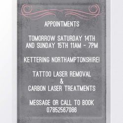 Get in this weekend for your appointments @laseredbeauty in Kettering all weekend by charleyatwell