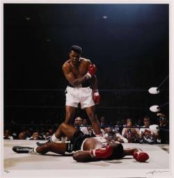 americanphoto:  © Neil Leifer Muhammad Ali vs. Sonny Liston, St. Dominick’s Arena, Lewiston, Maine Sold to benefit the Sam Simon Charitable Giving Foundation, according to the auction catalogue, this chromogenic print (number 206 of an edition of 350)