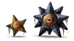 cryptid-creations:  Day 508. Kanto 120 - 121 by Cryptid-Creations I don’t know about everyone else, but I always thought Staryu and Starmie looked pretty non-organic. 