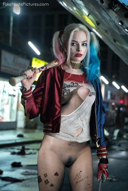 fakenudepictures:  Harley Quinn (Margot Robbie) fake nude, by www.fakenudepictures.com