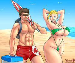 shiinsart:  club-ace:  Summer Time by Mr.Penning Awesome image and somehow a sequel of Shiin Ace and Emma Beach series, nothing says summer as a day in the beach and skimpy swimsuits Emma Belongs to Shiin  &lt;3   &lt;3