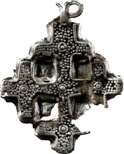 west-slavs:  Cross pendant found in Dziekanowice, Poland.Culture: Slavic [West Slavs]Timeline: c. 10th-11th century[source] 