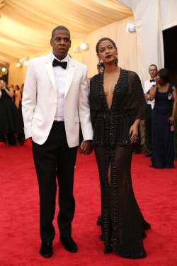 elizabethswardrobe:  Jay Z and Beyonce in Givenchy at the Met Gala.