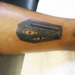 Coffin  Thank youu.    #ink #tattoos #chelsea #boston  #ravenseyeink #tattoo #blackandgrey  #eyes   #coffin  (at Raven&rsquo;s Eye Ink)