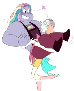 susiebeeca:  ~Happy space girlfriends!~ Don’t get me wrong—I still think Bismuth holding Pearl is amazing, but why not the other way around? Pearl\s certainly strong enough to do it, and Bismuth just might secretly want to be carried around :D  Should