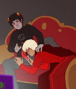 punispompouspornpalace:    Anonymous said: Do you like Davekat?    Anonymous said: Ok so I just recently started following you because I so the cronkat comic (btw can I say damn? Your art skills are just, wow) and I was wondering since I see you ship