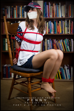 chromebinder: Penny being all patriotic. Update @ Chromebound.com Visit Chromebound.com for both videos and photos of women in bondage! Check out my new store Bondage by Chromebinder as well! 