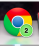 pardonmewhileipanic:  why is there a 2 over my chrome desktop icon? how do i remove it?i have a mac  i think you might have to update your browser! click on 3 bars on the top right that should work