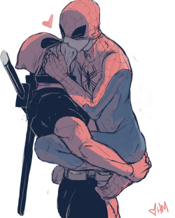 Ono shared this link with me about canon queer Deadpool apparently being 100% straight in the upcoming movie?? so I thought to share this older drawing (Made for the amazing Mudust♥ They draw lots of amazing art!)