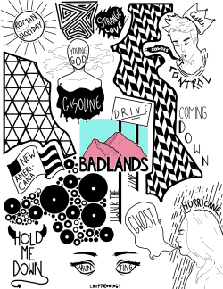 crvptozoology:    Badlands (Stylized as BADLANDS) is the debut studio album and a concept album by American singer-songwriter Halsey   available as a print here! 