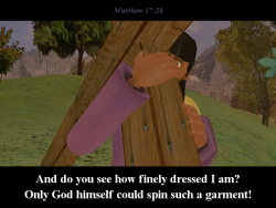 taberisms:  blazing-forge:  taberisms:  By the way, upon discovering Pseudo-God, Pinkie honored him with a bone that she found on the ground. And then used a bag of gold to beat Jesus until he lost an eye. I love The You Testament so much.  I must know