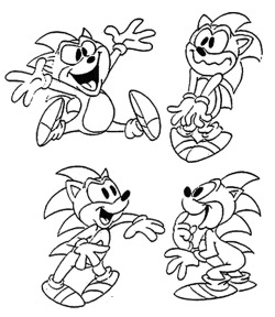 sonichedgeblog:    Concept artwork of Sonic from ‘Adventures Of Sonic The Hedgehog’    Look at these adorable Sanics!