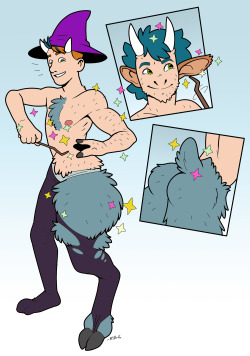 Satyr SpellCommission from the ever talented @blogshirtboyMy wizardsona trying out a spell to turn into a cute blue satyr to go running around the forest. If you&rsquo;re going to become a mystical creature you need extra floof and extra booty.