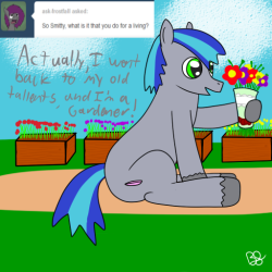 ask-smittypony:  I Just love flowers!  For those who are wondering why I have been slow with the porn, It&rsquo;s because of my new Ask blog. Just a reminder that this exists, and to see if you would like to follow it.