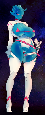 unifawn:  mylittledoxy:  Initial color Key for comic.  God damn does curves tho.  Damn! This is kind of how imagined Nex, though she is a lot shorter, has darker skin and isn&rsquo;t really gel-based I guess?Still, that&rsquo;s one hot space-babe!
