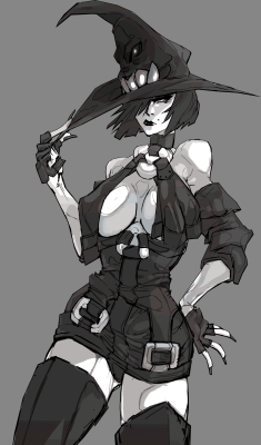 riftka:  Guilty Gear - I-No Sketch Trying to practice with lineart but I couldn’t help but add a little shading. 